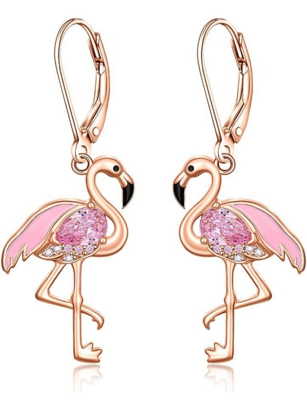 Charming Flamingo Dangle Earrings, 925 Sterling Silver, Perfect Gift for Women